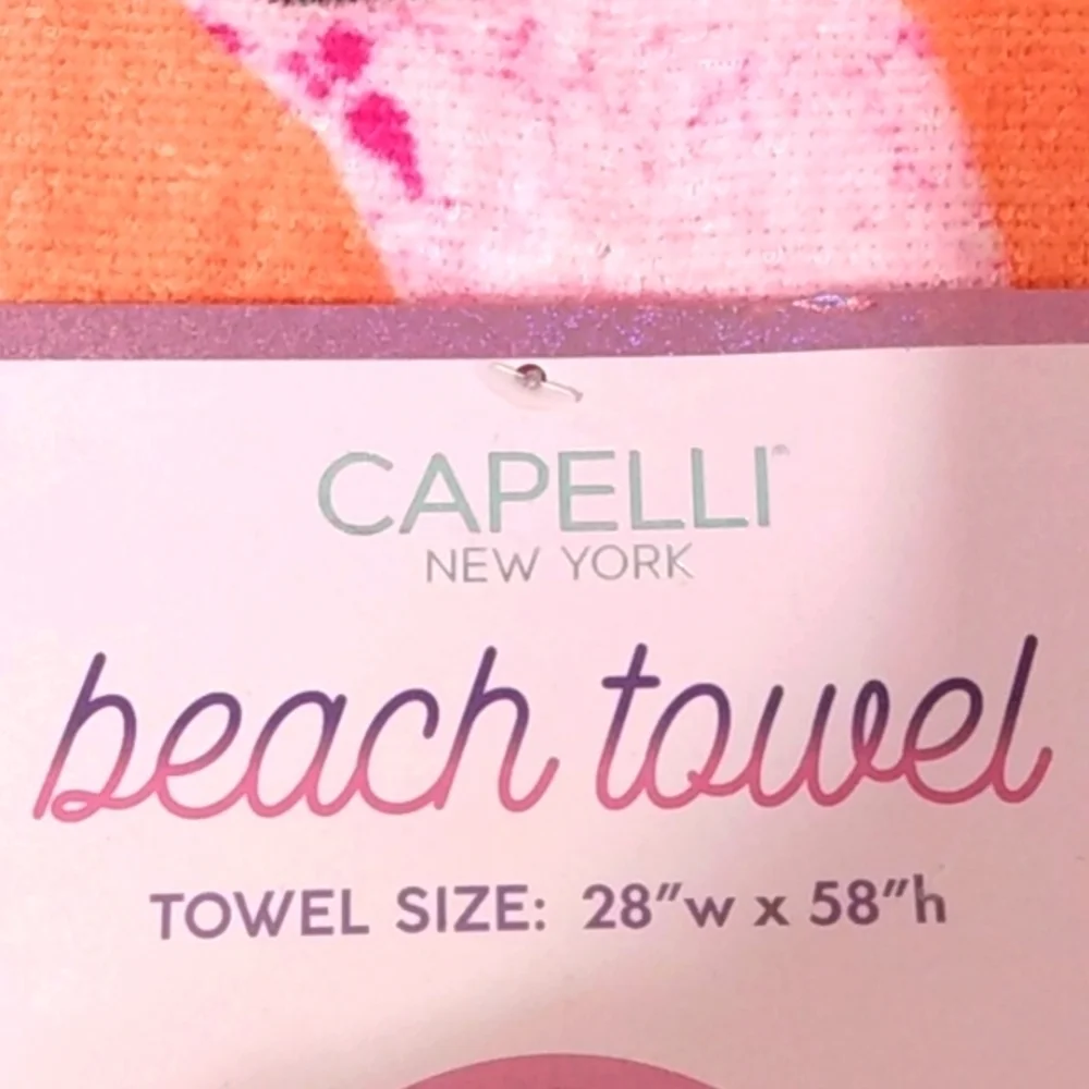 CAPELLI NEW YORK PINK FLAMINGOS SUMMER LOVE BEACH POOL TOWEL SIZE 28